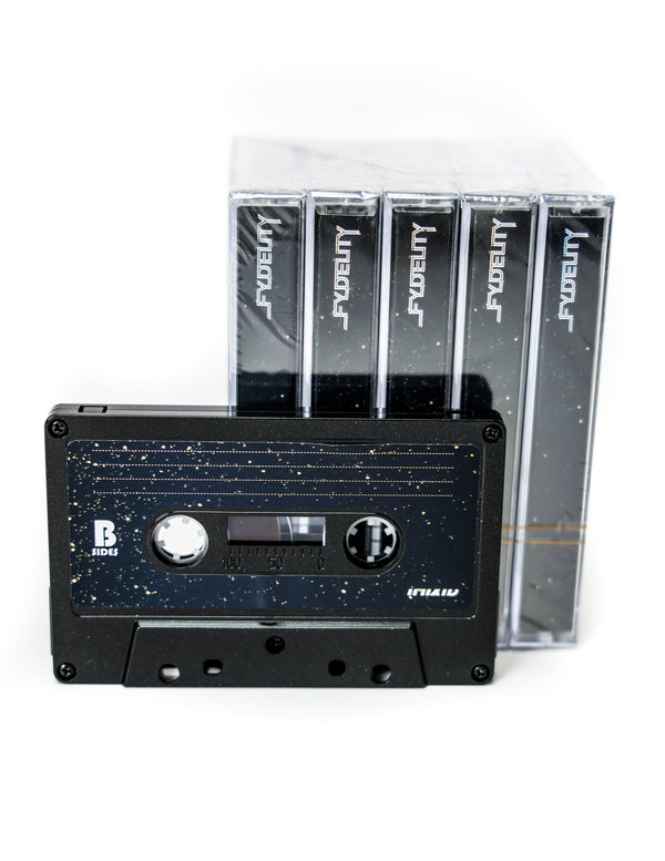 Cassette Tapes | Blank 60 Min 5-Pack | Black Gold Glitter