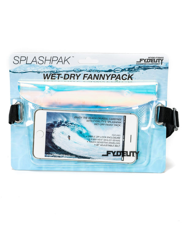 83302: SplashPak WET/DRY Fanny Pack |Clear Transparent Sports/Beach/Pool Tech Protection Belt Bag |