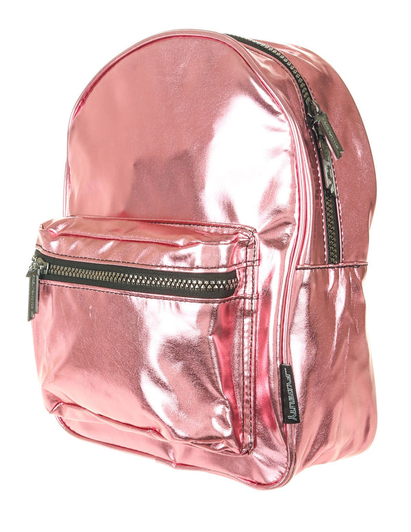 86204: Mini Backpack |Compact Fun Fashion Packs for Rollerskating, Festival, School, Beach |METALLIC Pink