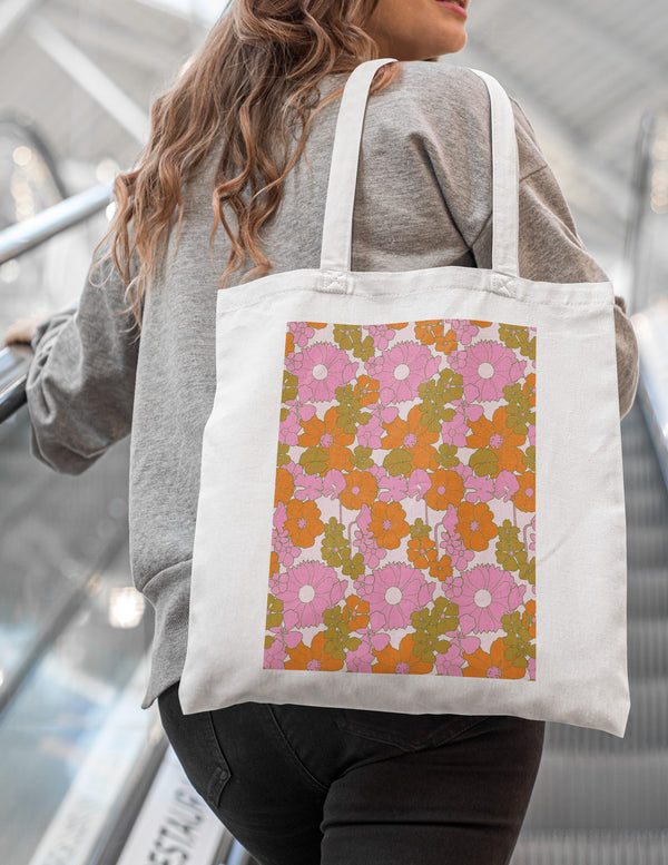 Tote | Recycled PET | Floral Pink Red