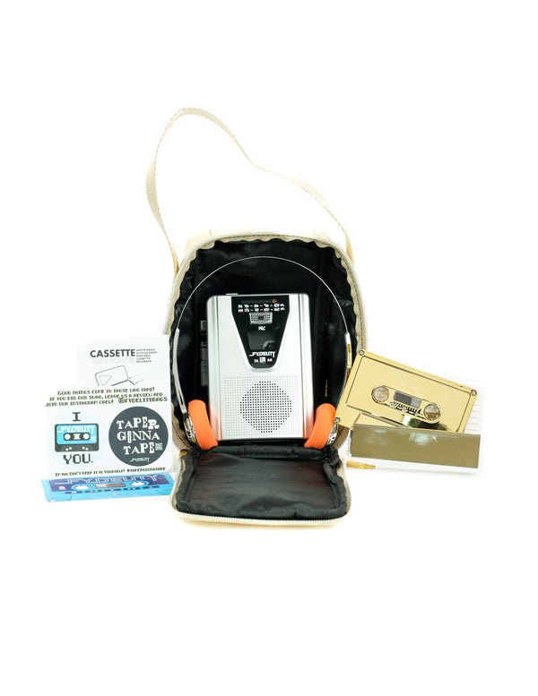 Portable Cassette Player/Recorder | AM/FM  & Speaker | Gold Case