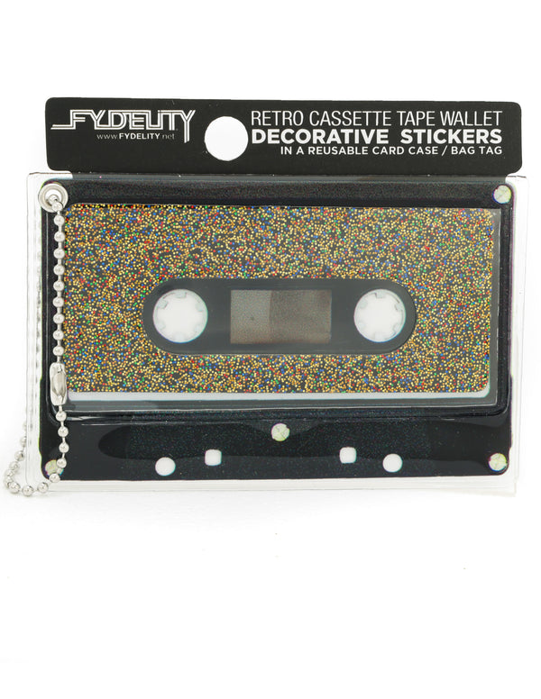 Retro Cassette Tape Wallet |DIY-Fashion Stickers & Bag Tag |INTERPLANETARY Black