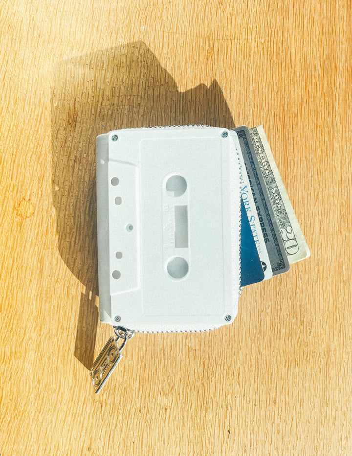 Retro Cassette Wallet | White Mattte