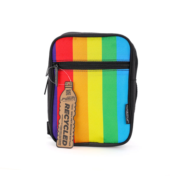 Sidekick Sling Bag | Recycled RPET | Black Rainbow Stripe