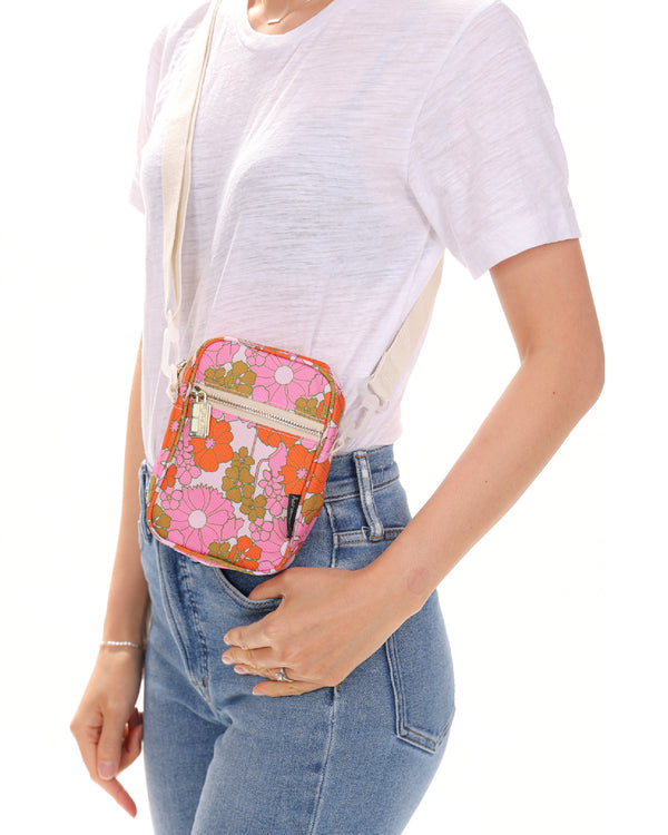 Brick Bag | Mini Crossbody | Recycled RPET | Floral Red Pink