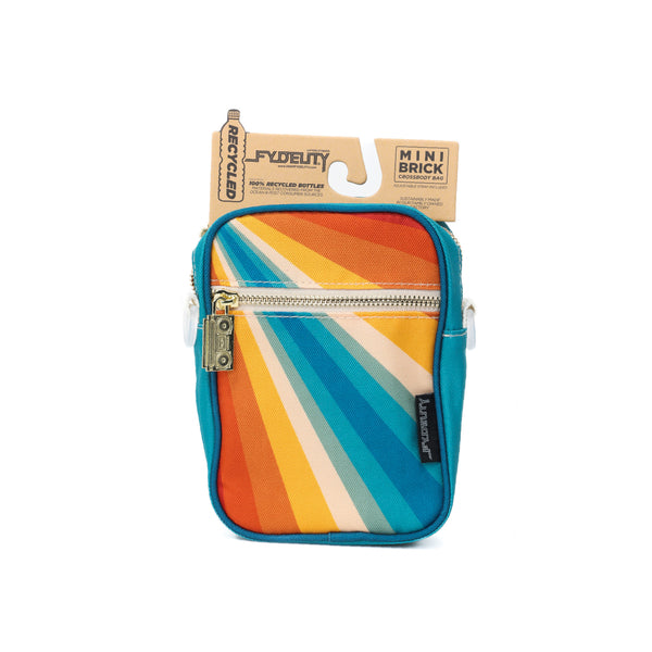 Mini Brick Bag | Crossbody | Recycled RPET | Retro Rainbow