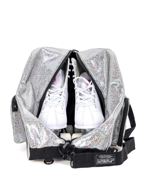 Roller Skate Backpack | Freewheelin' | Glam Glitter Rainbow Silver