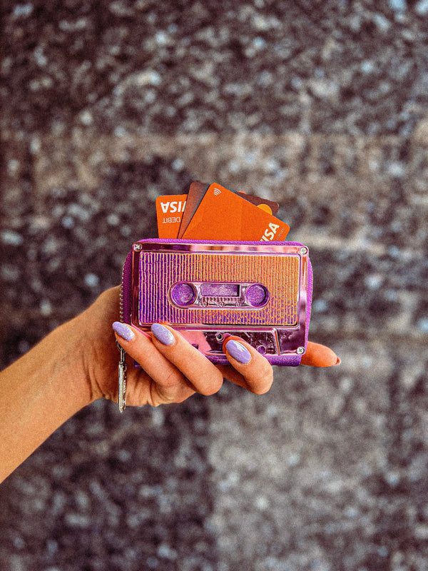 Retro Cassette Tape Wallet | Blank | Lavender Chrome