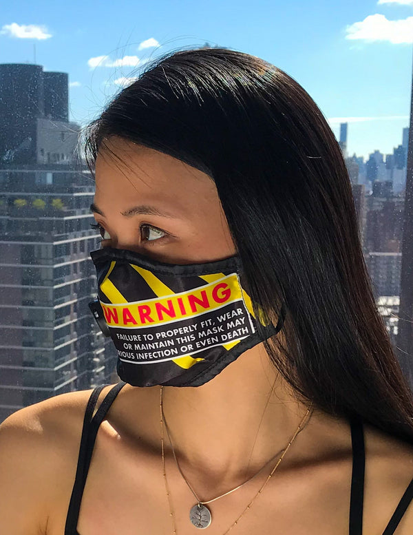 18045: Face Mask |Breathable Adjustable Premium Fabric Cover |Warning