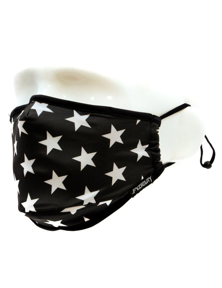 18088: Face Mask |Breathable Adjustable Premium Fabric Cover |Black Star