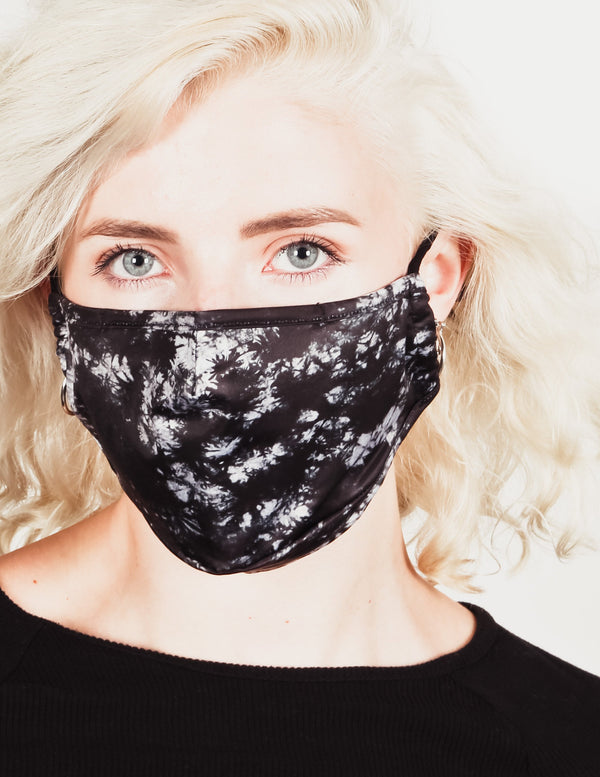 18102: Face Mask |Breathable Adjustable Premium Fabric Cover |Tie-Dye  Black