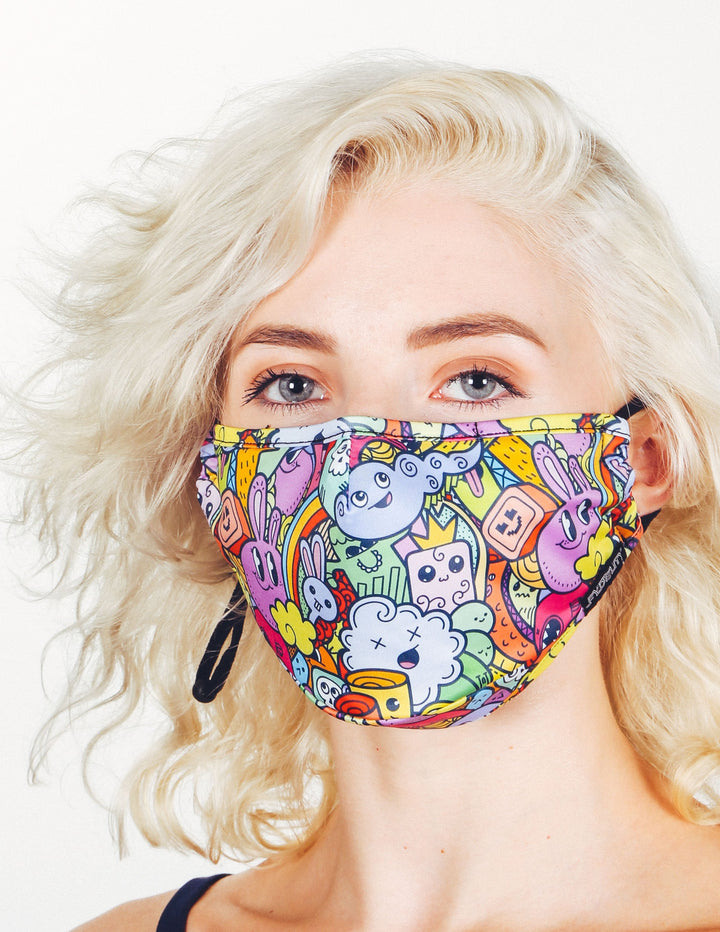 18196: Face Mask |Breathable Adjustable Premium Fabric Cover |Cup of Bows