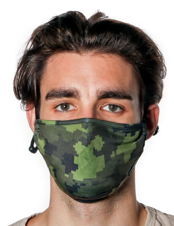 18209: Face Mask |Breathable Adjustable Premium Fabric Cover |GREEN CAMO