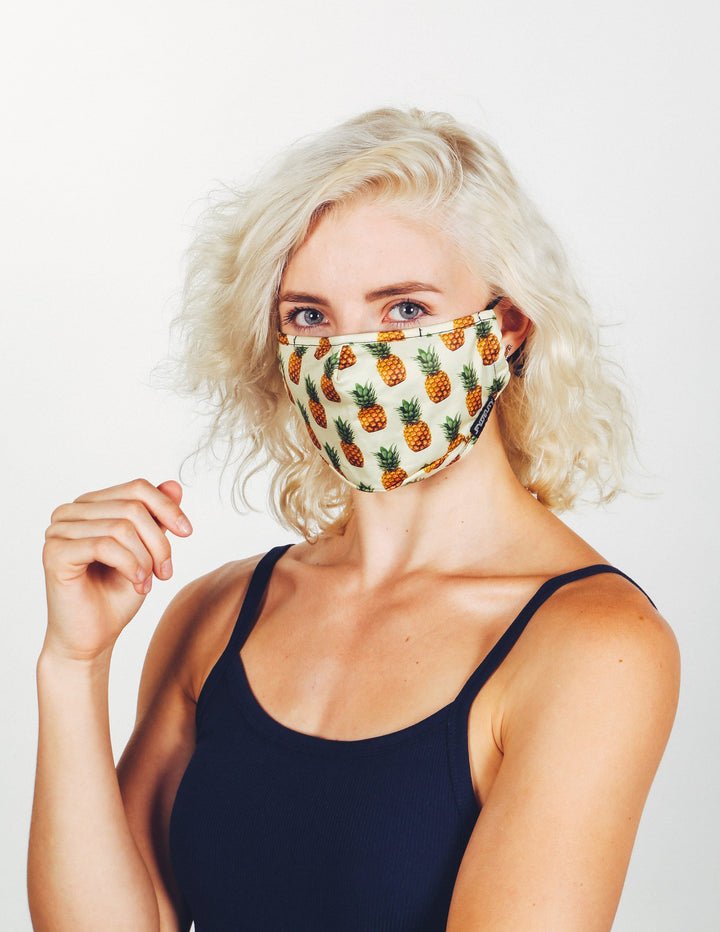 18210: Face Mask |Breathable Adjustable Premium Fabric Cover |PINEAPPLES