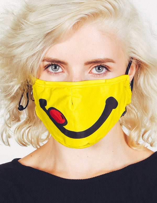 18215: Face Mask |Breathable Adjustable Premium Fabric Cover |HAPPY FACE
