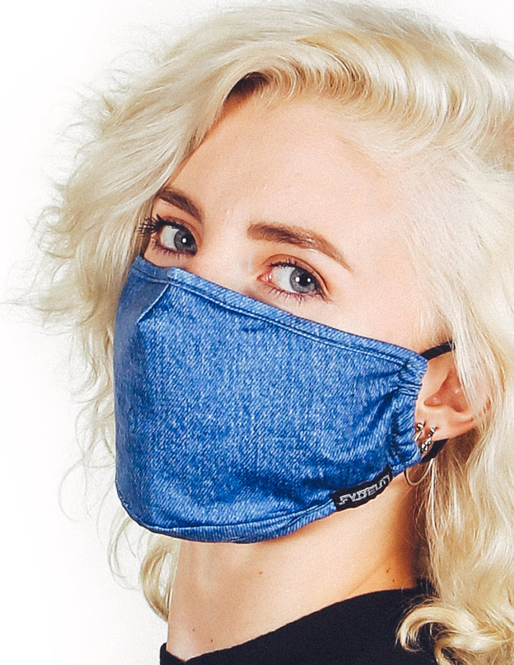 18223: Face Mask |Breathable Adjustable Premium Fabric Cover |BLUE JEAN