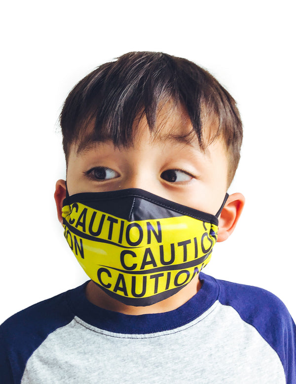 Premium Fabric Face Covering Mask | KIDS | Caution