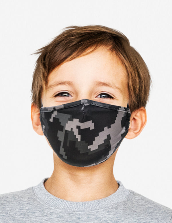Face Mask | Kids | Digital Camo Black