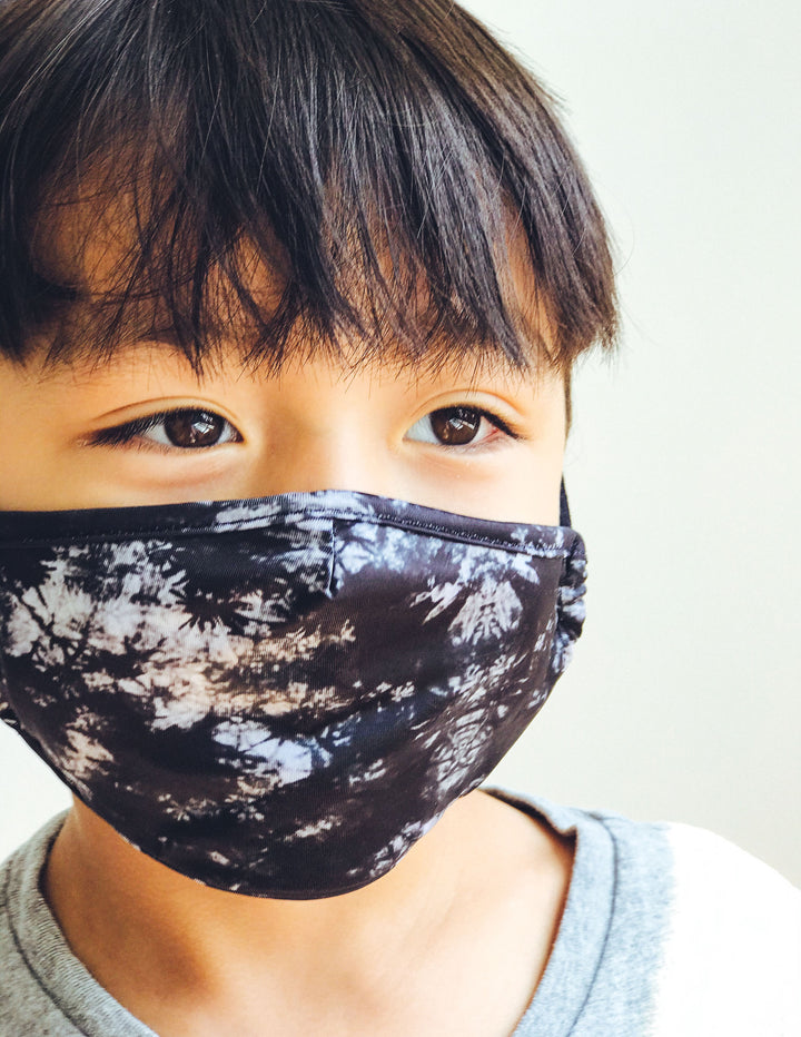 18602: Face Mask (KIDS |CHILD) |Breathable Adjustable Premium Fabric Cover |Tie-Dye  Black