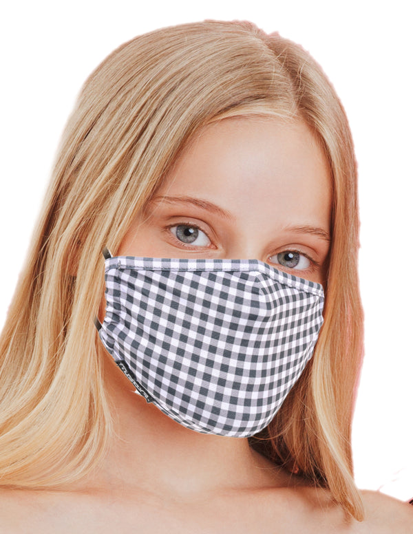 Face Mask (KIDS |CHILD) |Breathable Adjustable Premium Fabric Cover |GINGHAM