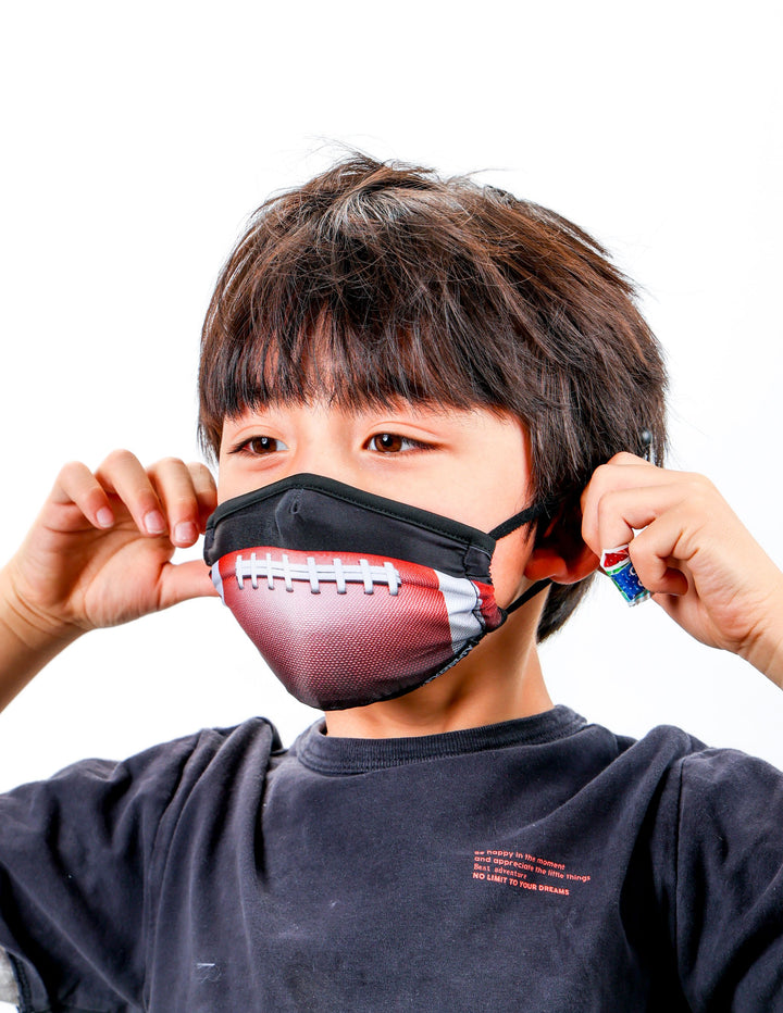 18642: Face Mask (KIDS |CHILD) |Breathable Adjustable Premium Fabric Cover |Football