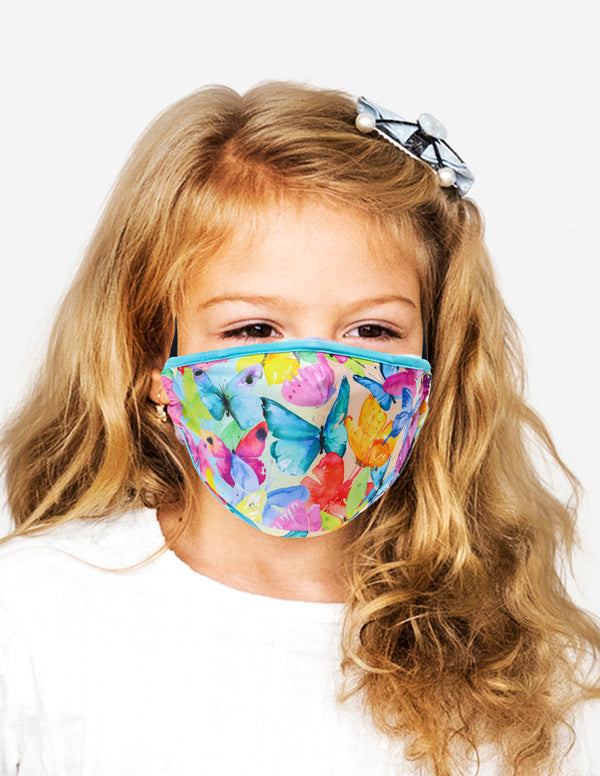 Face Mask (KIDS |CHILD) |Breathable Adjustable Premium Fabric Cover |Butterfly