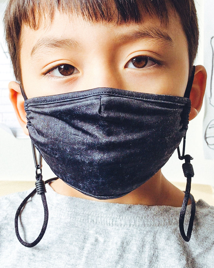 18625: Face Mask (KIDS |CHILD) |Breathable Adjustable Premium Fabric Cover |BLACK ACID