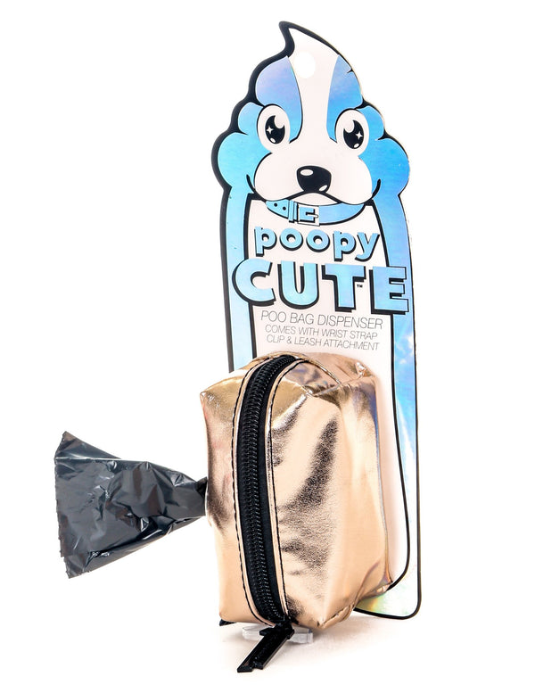30305: poopyCUTE: Doggy Waste Bag Holder for Fashionable Owner & Dog |METALLIC Rose Gold