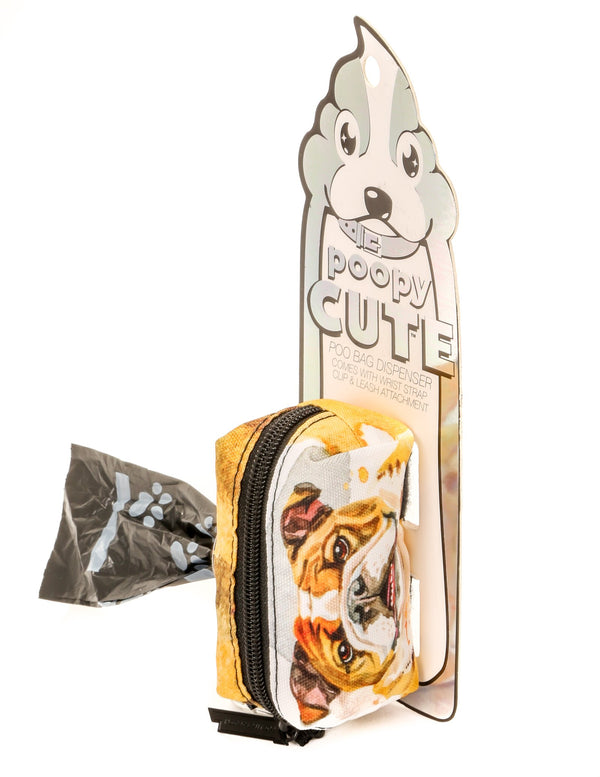 poopyCUTE: Doggy Waste Bag Holder for Fashionable Owner & Dog |DOGGIE Bulldog