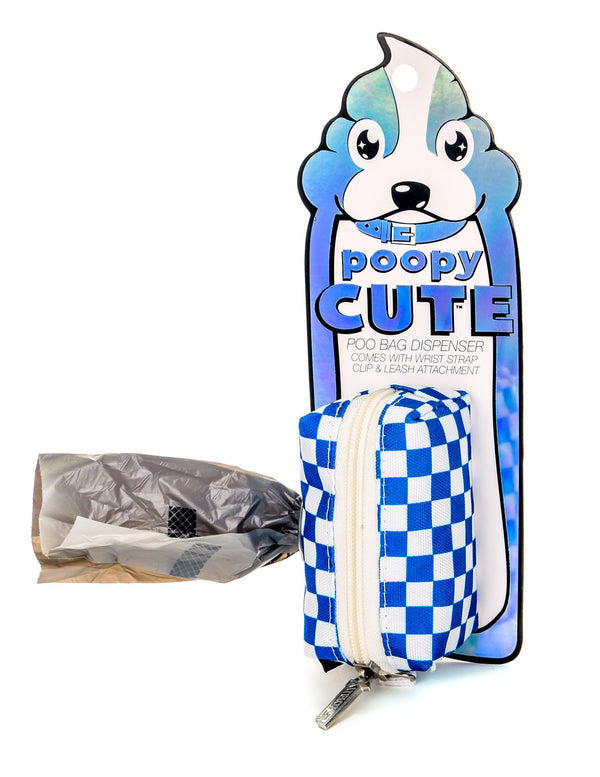 30373: poopyCUTE: Doggy Waste Bag Holder for Fashionable Owner & Dog |INDY Check Cyan