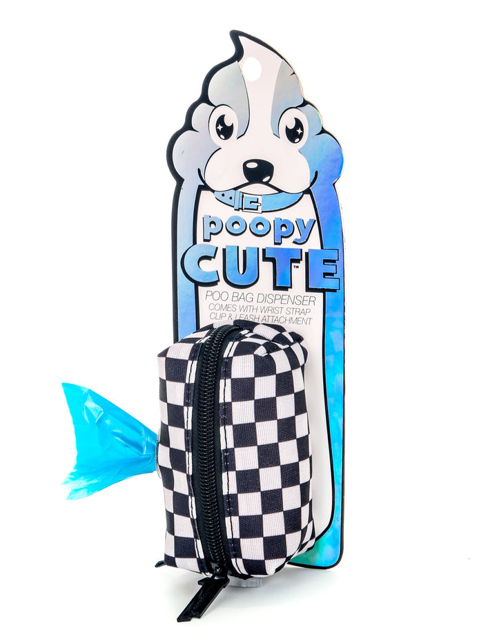30375: poopyCUTE: Doggy Waste Bag Holder for Fashionable Owner & Dog |INDY Check Black