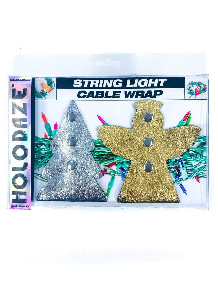 43031: HOLO.DAZE Holiday Cable Wraps Tree Angle: KRINGLE Gold Silver