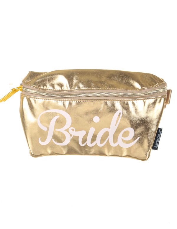 60010: Fanny Pack |Ultra-Slim Skinny Low-Profile Belt Bum Bag |BRIDE Metallic Gold