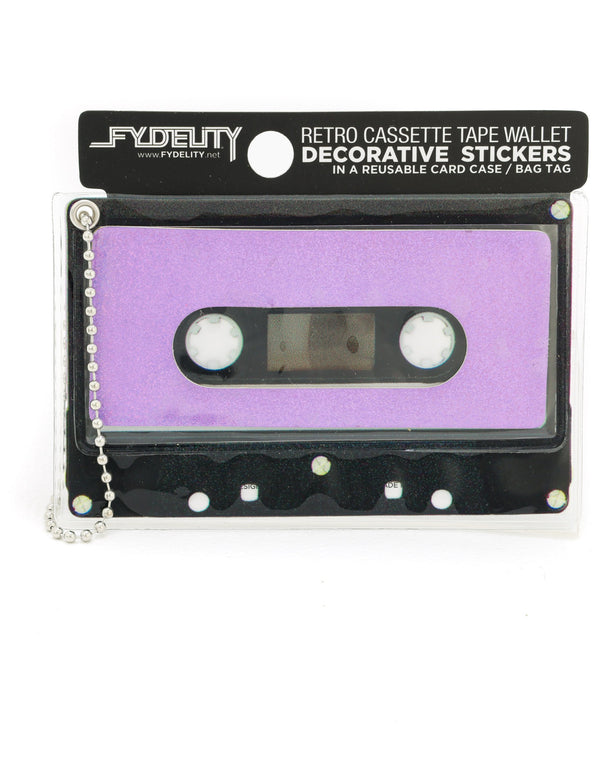 70230: Retro Cassette Tape Wallet |"Make A Mixed Tape" |DIY-Fashion Stickers & Bag Tag |LASER Purple