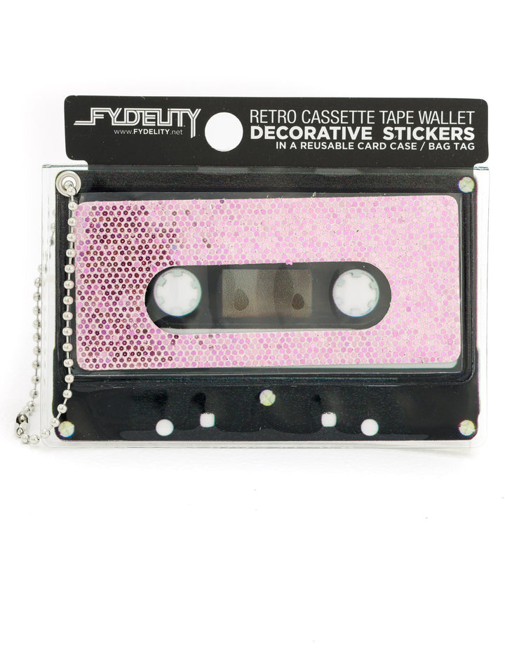 70233: Retro Cassette Tape Wallet |"Make A Mixed Tape" |DIY-Fashion Stickers & Bag Tag |GLAM Pink