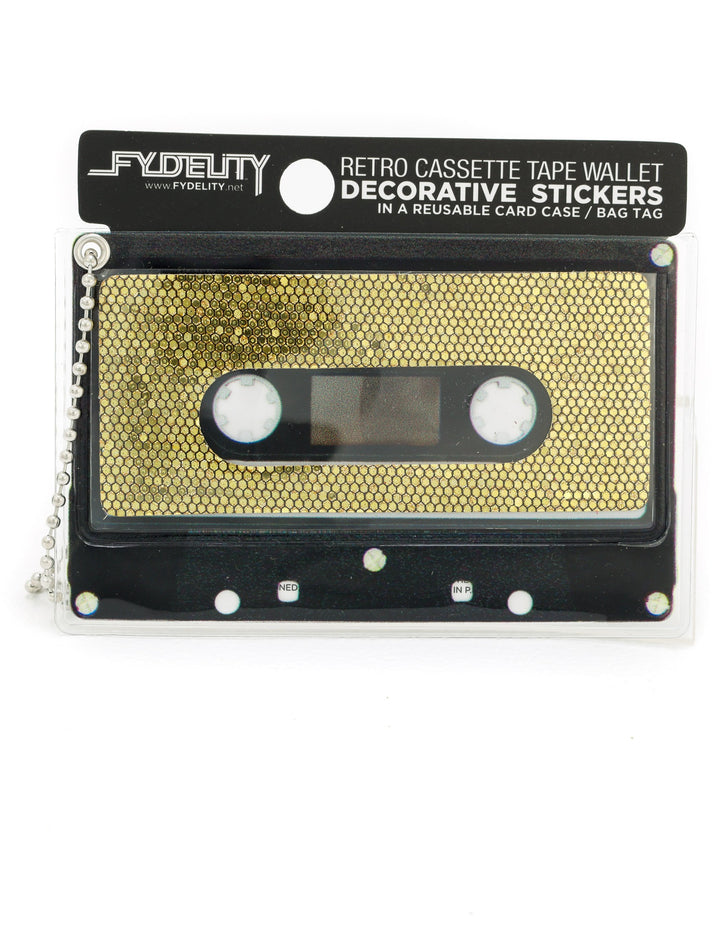 70234: Retro Cassette Tape Wallet |"Make A Mixed Tape" |DIY-Fashion Stickers & Bag Tag |GLAM Gold