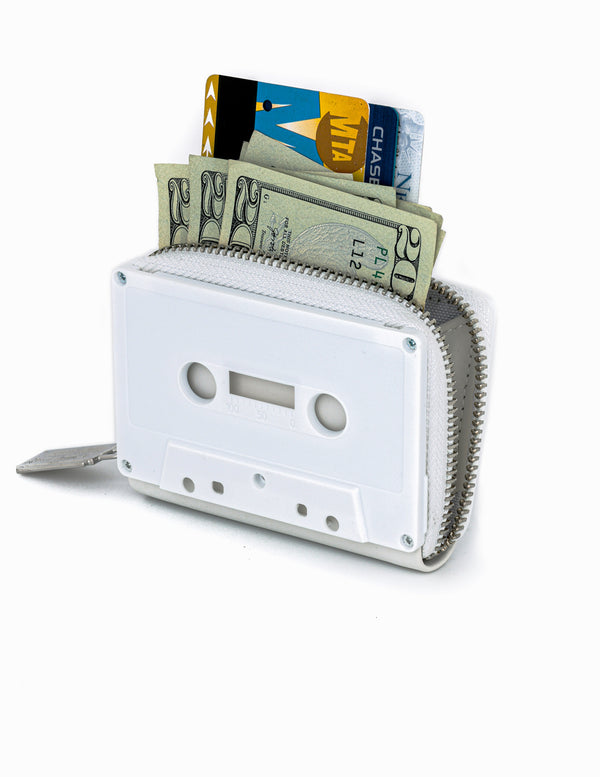 Retro Cassette Tape Wallet | Blank | White
