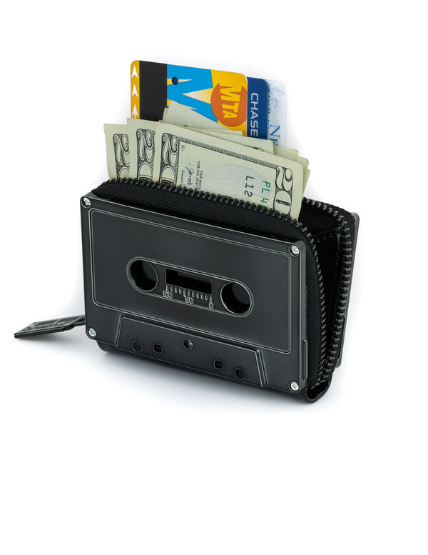 Retro Cassette Tape Wallet | Blank | Black Chrome
