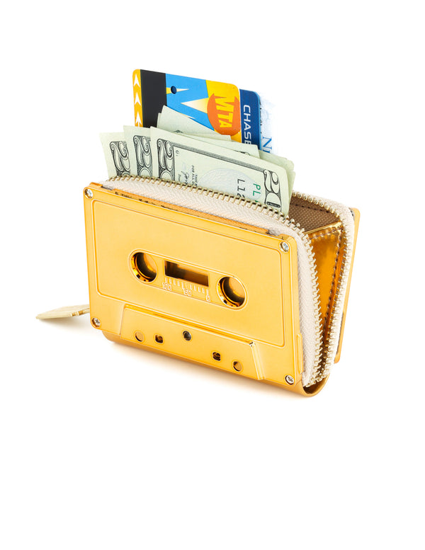 Retro Cassette Tape Wallet |*BLANK Gold Chrome