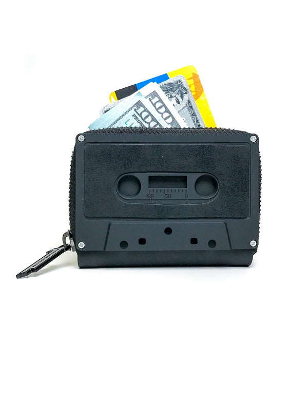 Retro Cassette Tape Wallet | Black Matte DUSTER BLACK