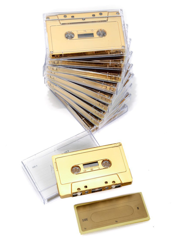 FYDELITY Gold Chrome Cassette Tape Blank Cassette Tapes for Recording Blank  Audio Tapes Clear Audio Cassette Tape Colored Cassettes Tapes Color Empty