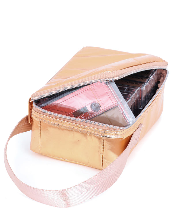 Audio Cassette Tapes | Blank for Recording C-60 Minute | 10pcs Brick & Carry Case | Rose Gold CHROME