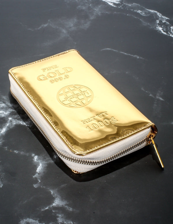 80990: Wallet |Bi-Fold w/ RFID Wireless Data Theft Protection |LUX 999.9 Gold Brick