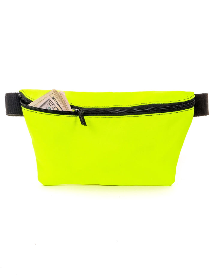 81405: XL Fanny Pack |Oversize Ultra-Slim Low Profile Belt Bum Bag |DAILY Neon Green
