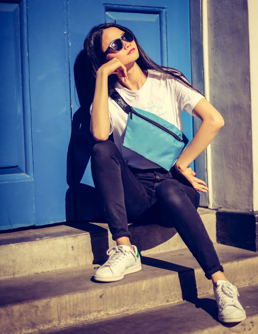81407: XL Fanny Pack |Oversize Ultra-Slim Low Profile Belt Bum Bag |DAILY Teal