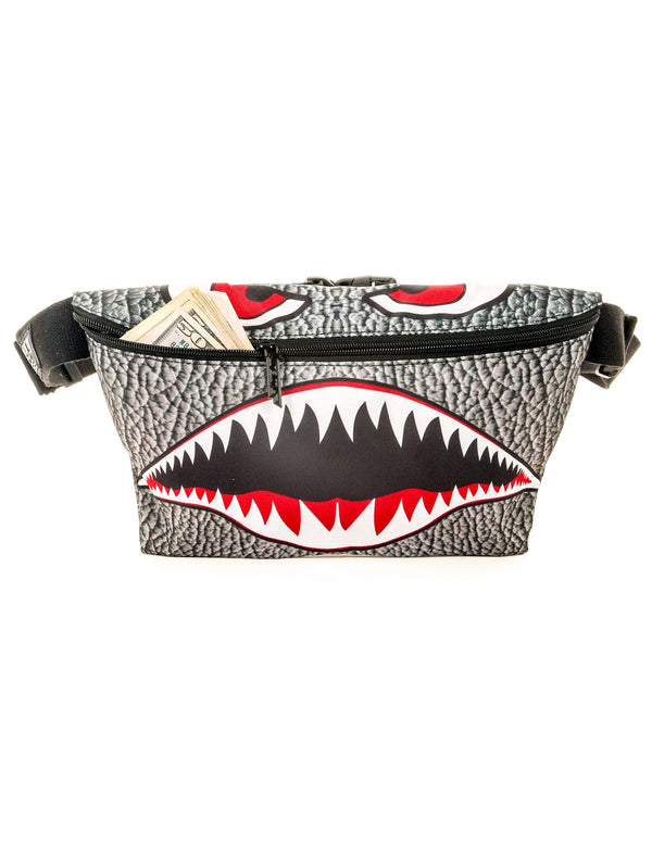 81442: XL Fanny Pack |Oversize Ultra-Slim Low Profile Belt Bum Bag |FLYING TIGER Shark