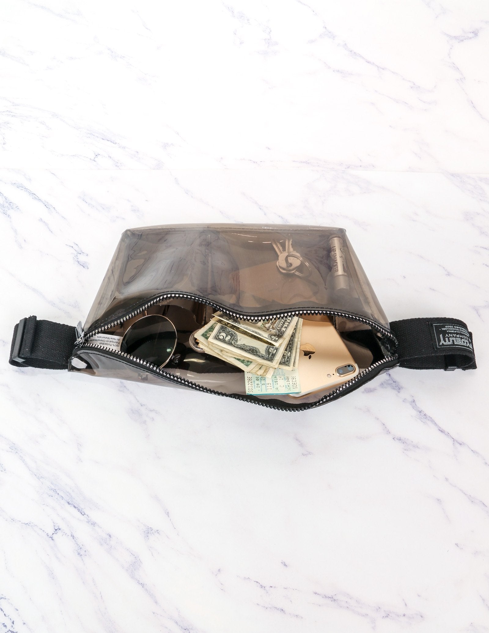 FYDELITY Clear Fanny Pack | Ultra-Slim Crossbody Sling Bag For Stadium, Concerts, Festivals