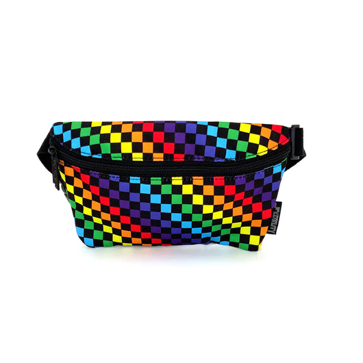 82880: Fanny Pack |Ultra-Slim Skinny Low-Profile Belt Bum Bag |INDY RAINBOW BLACK