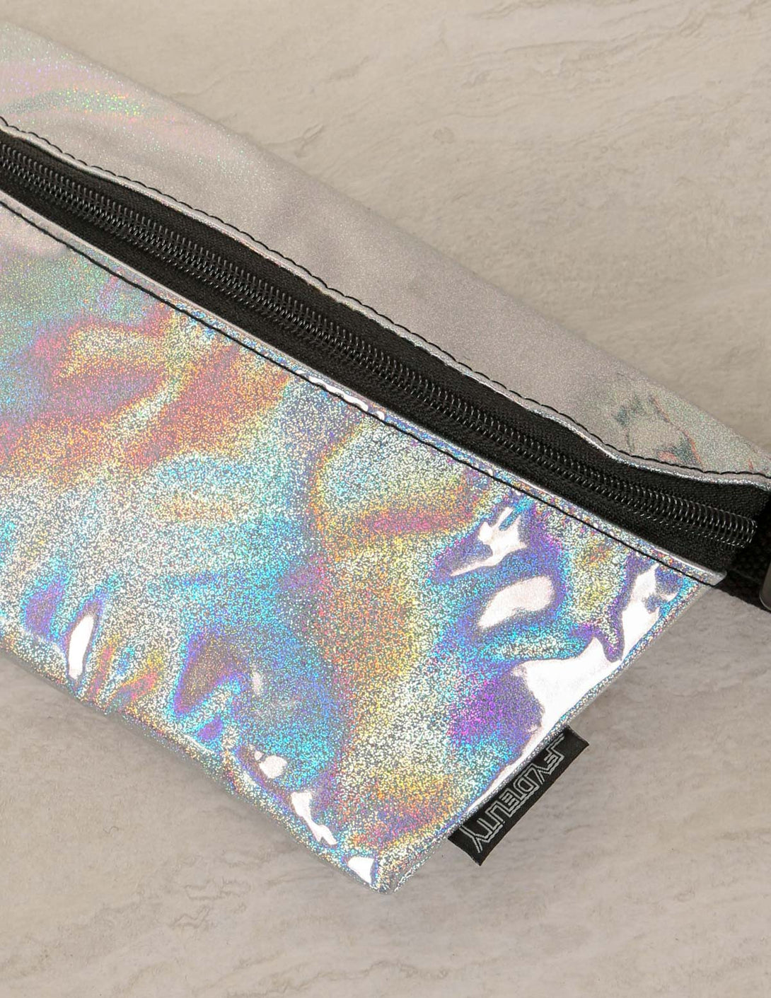 82970: Fanny Pack |Ultra-Slim Skinny Low-Profile Belt Bum Bag |LASER Silver