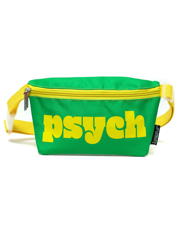83032: Fanny Pack |Ultra-Slim Skinny Low-Profile Belt Bum Bag |WERDS Psyche |Green & Yellow